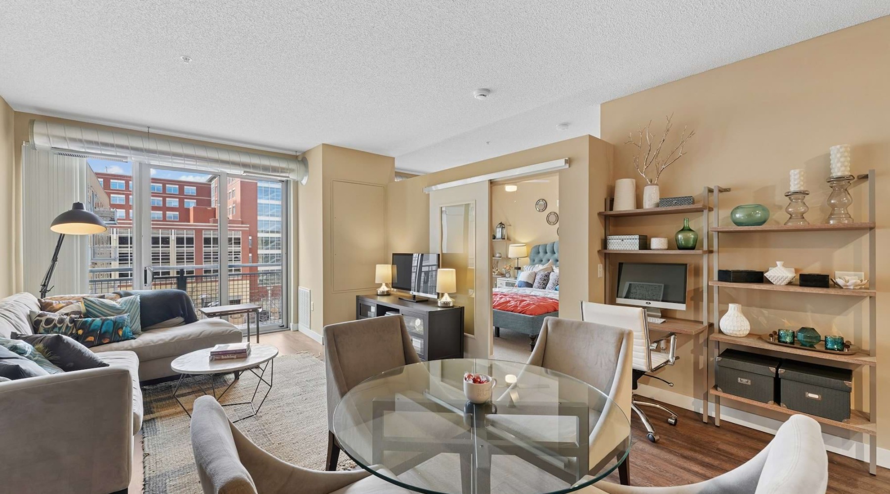 Open space living area with natural lighting